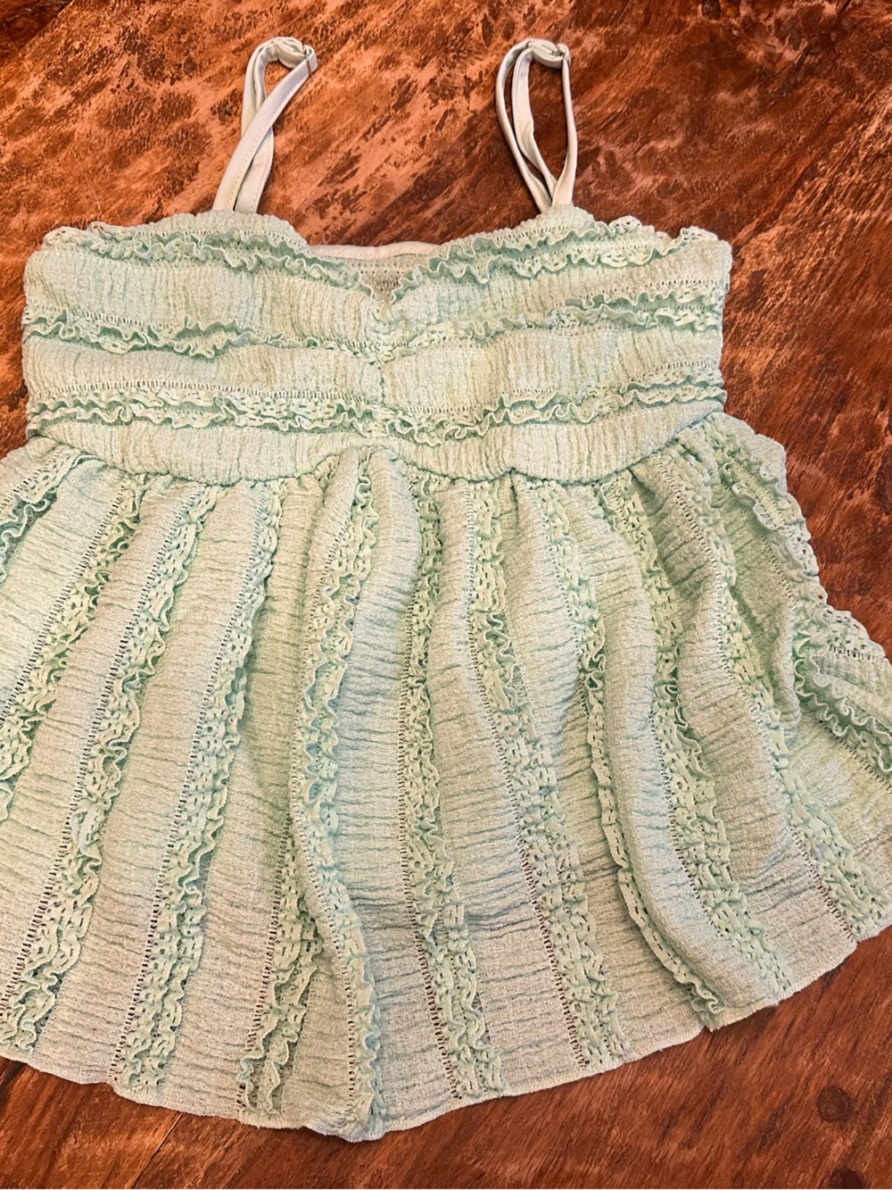 Smocked Soft Green Tank Top- Size XS